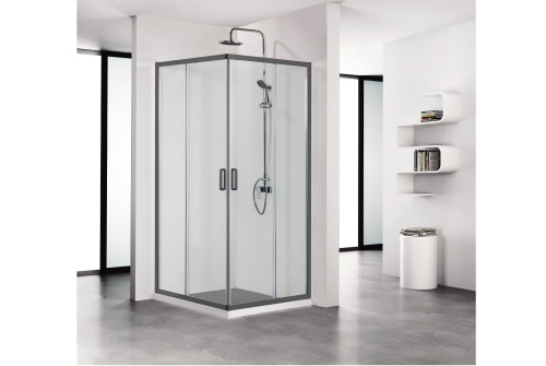 Душевой уголок Aquatek АРИЯ AQ ARI KV 09020BL 90х90 стекло прозрачное профиль черный без поддона - фото 3